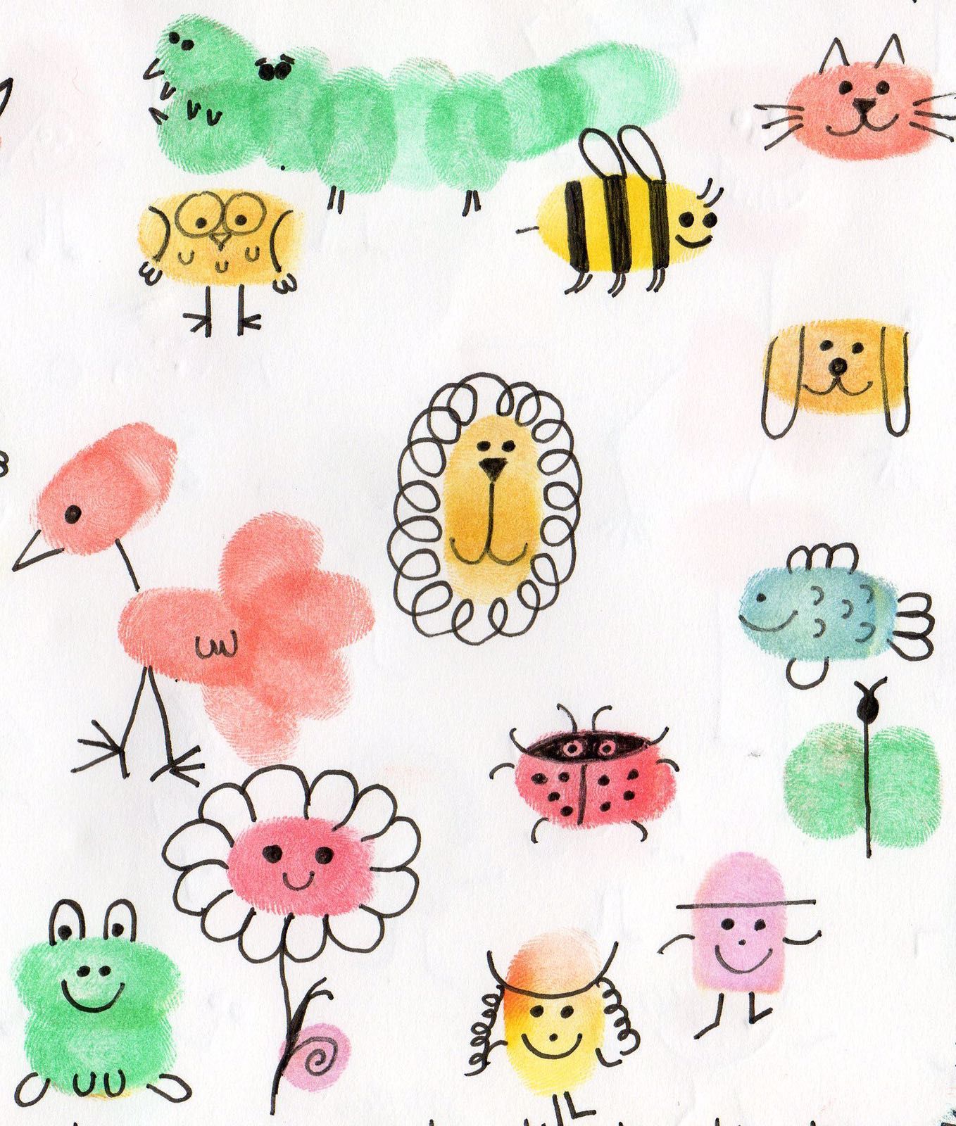 Arts and Crafts ” Fingerprints animals” – Friday, 8th May – English is fun  in Stefie's Class